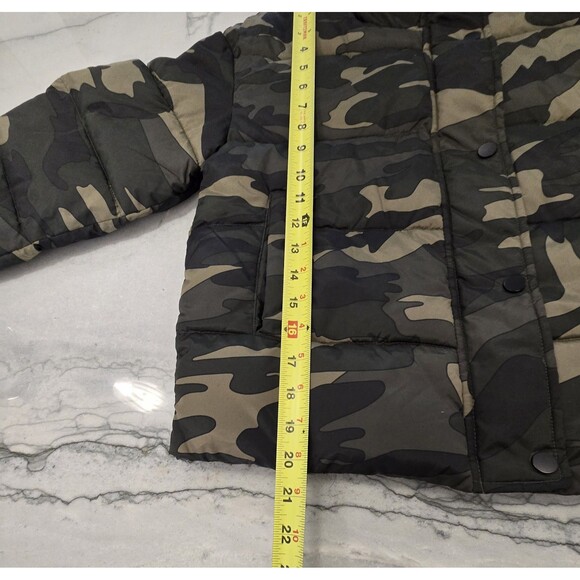 Primark Jacket Womens 0/2 Camouflage Puffer Camo Green Black Quilted Winter Coat - Picture 7 of 12